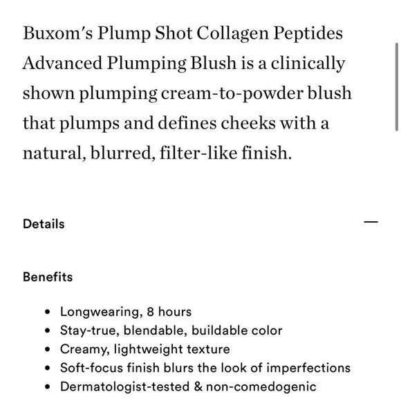 🌻 BUXOM CHEEKY DOLLY PLUMP SHOT COLLAGEN PEPTIDES ADVANCED PLUMPING BLUSH FULLSZ - Picture 9 of 11
